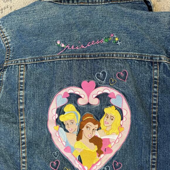 Vtg 1990s Disney Princesses Denim Jacket Size Large - Picture 8 of 10